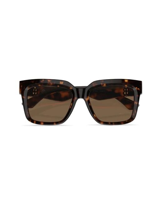 Burberry Brown Tortoiseshell Square-Frame Sunglasses