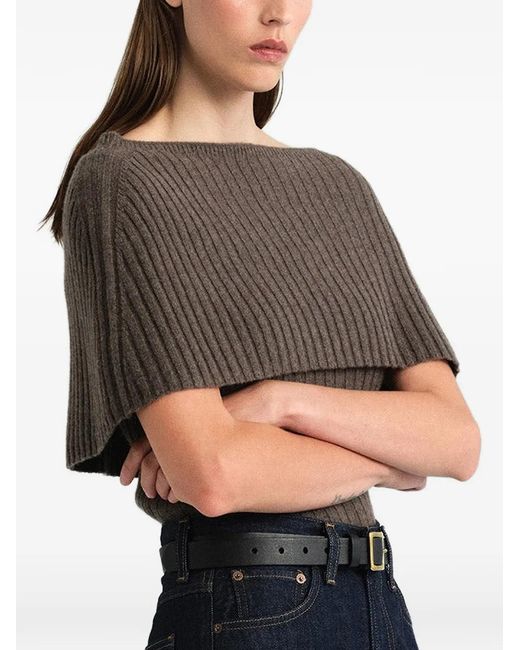 Cara Cara Brown Lourdes Ribbed Top