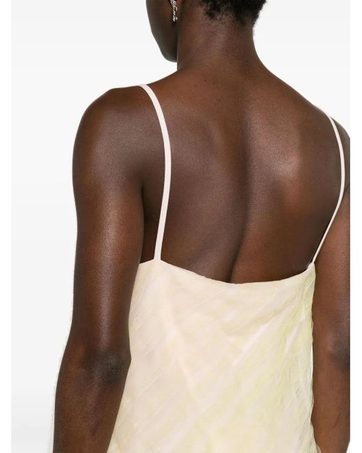 Viktor & Rolf White Gradient Tulle Slip Dress
