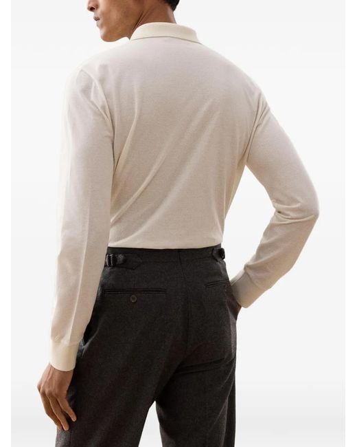 Ralph Lauren White Bear-Patch Polo Shirt for men
