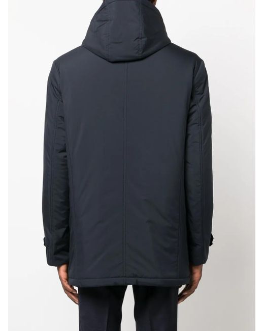 Corneliani Blue Spread-collar Hooded Jacket for men