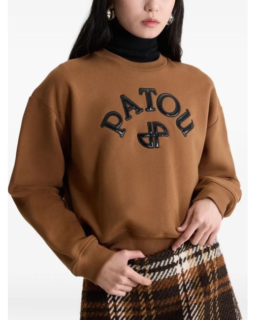 Patou Brown Fleecepullover Mit Logo-Applikation