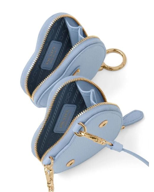 Prada Heart Prada Mini Coin Purse Prada Mini Heart Pouch In Blue