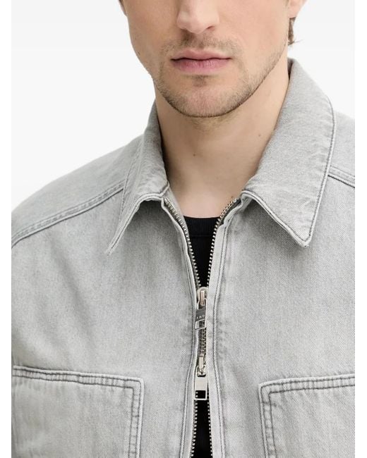 IRO Gray Zip-Fastening Denim Jacket for men