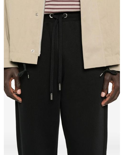 AMI Black Elastic-Waistband Track Pants