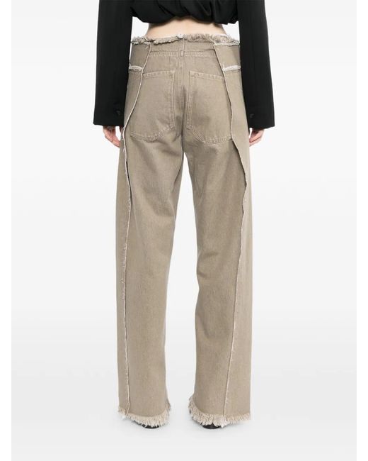 Litkovskaya Natural Frayed Split-Hem Jeans