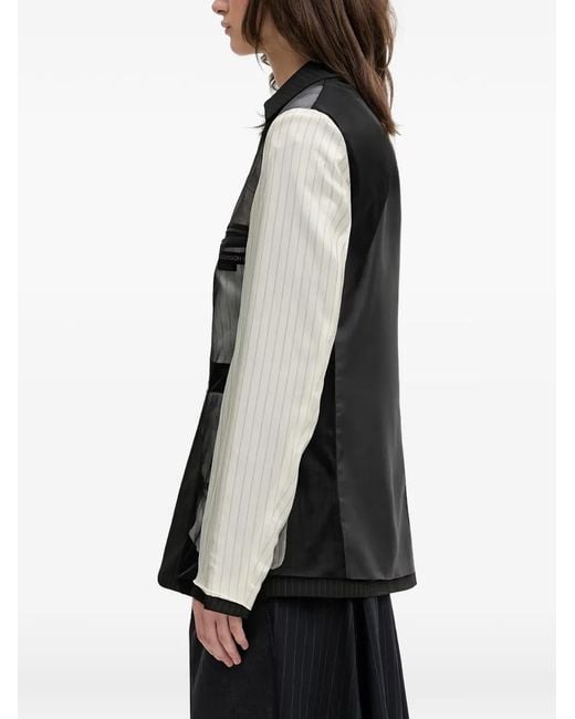 ANDERSSON BELL Black Pinstripe-Pattern Reversible Blazer