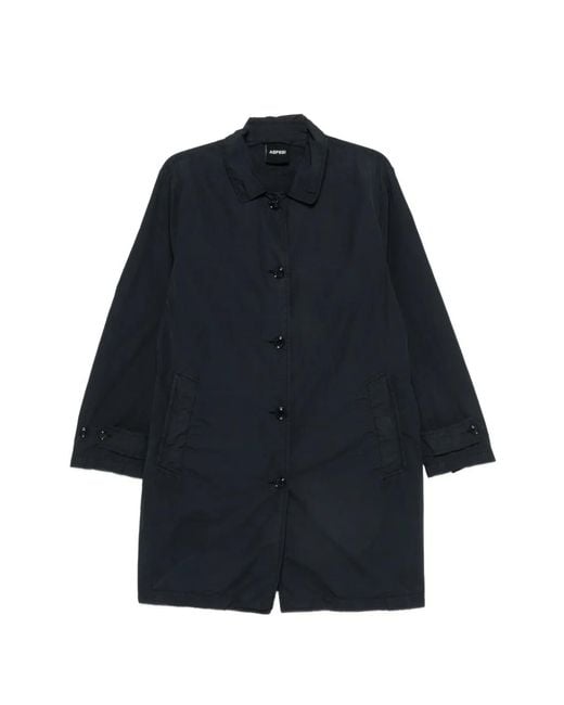 Aspesi Blue Button-Fastening Coat
