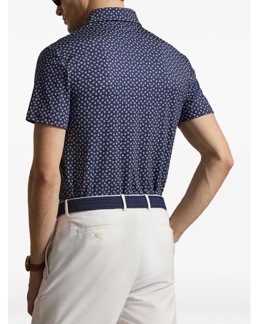 Ralph Lauren Blue Patterned Polo Shirt for men