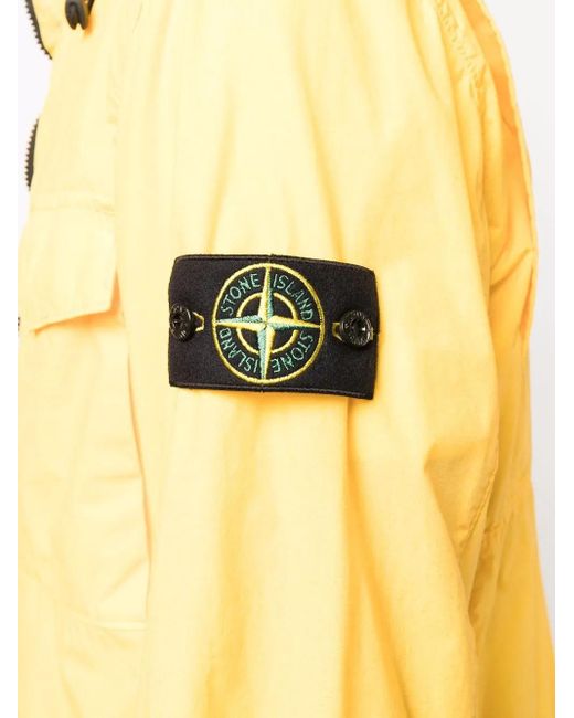 Stone Island Yellow Compass-Patch Zip-Up Jacket for men