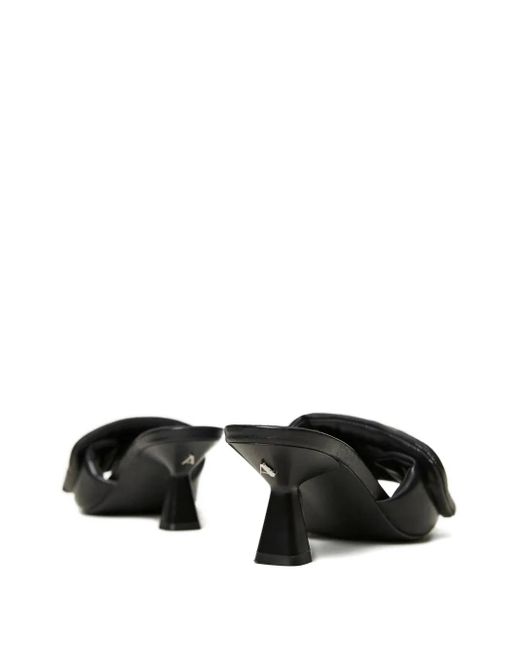 Twinset Black Padded-Upper Heeled Sandals