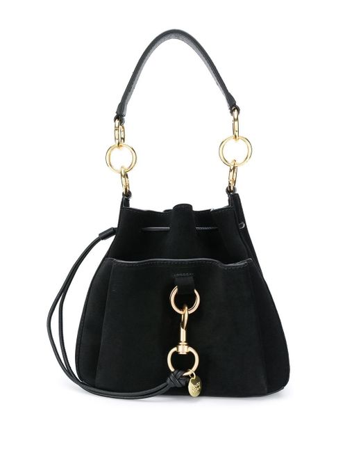 See By Chloé Black Beuteltasche Tony Medium in schwarzem gegerbtem Kalbsleder