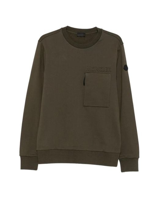 Moncler Green Logo-Embossed Sweatshirt for men