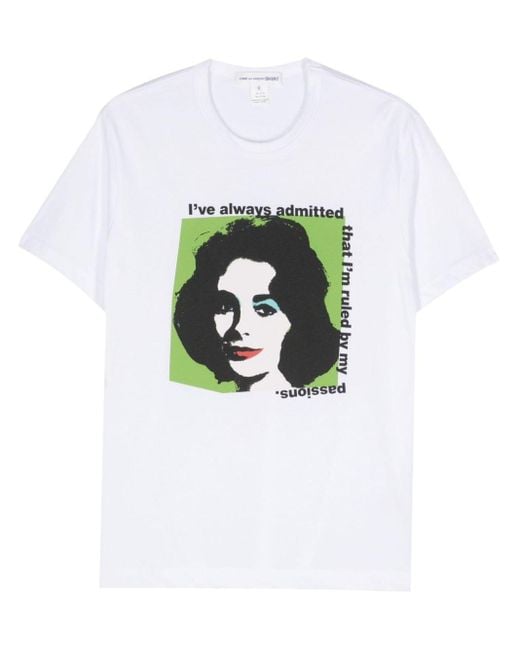 Comme des Garçons T-Shirt mit grafischem Print in White für Herren
