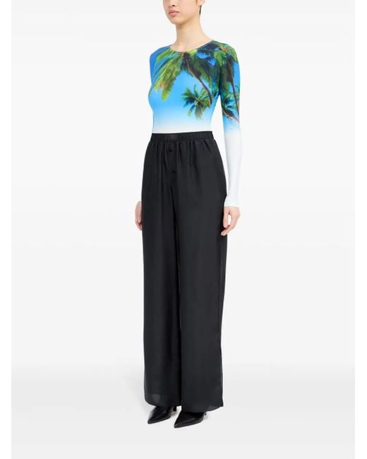 MM6 by Maison Margiela Black Silk Trousers