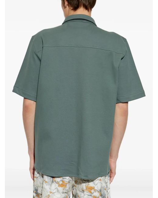Hanro Green Short-Sleeve Chest-Pocket Shirt for men