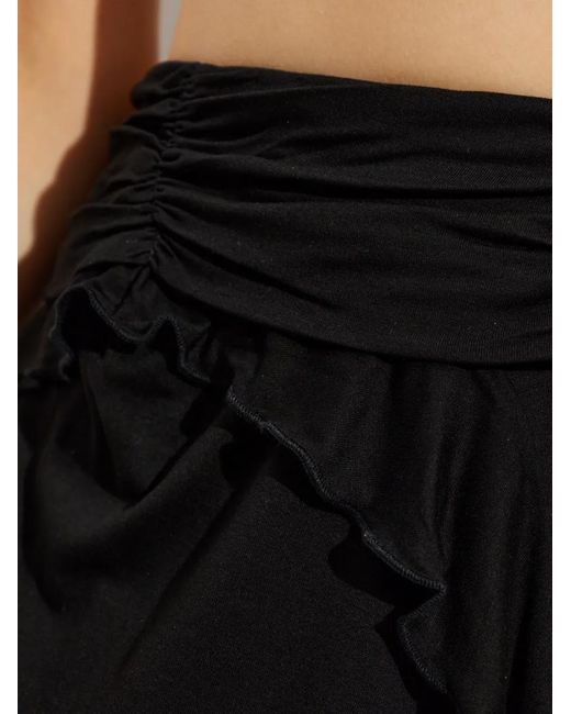 Isabel Marant Black Rosinda Ruched-Waist Ruffled Mini Skirt