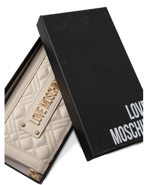 Love Moschino Natural Quilted zip-around wallet