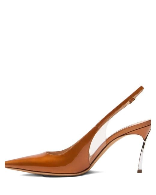 Casadei Brown Superblade Slingback Pumps
