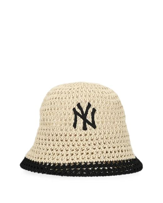 KTZ Natural Logo-Embroidered Knitted Bucket Hat for men