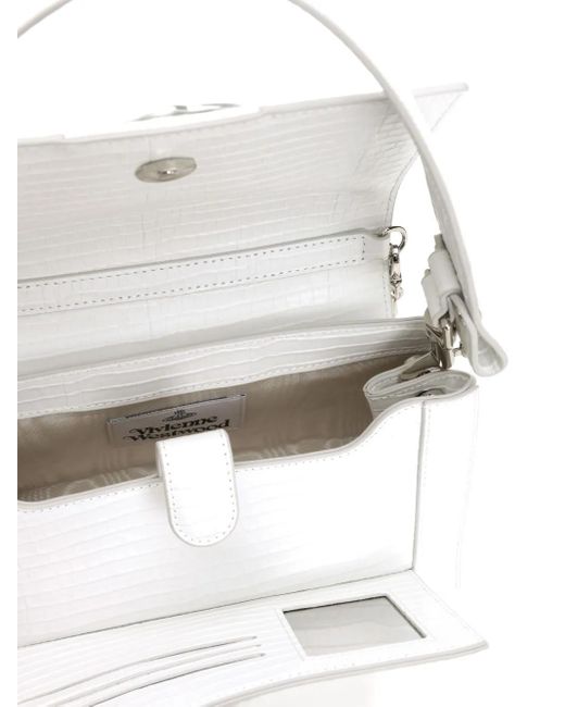Vivienne Westwood White Medium Hazel Leather Shoulder Bag