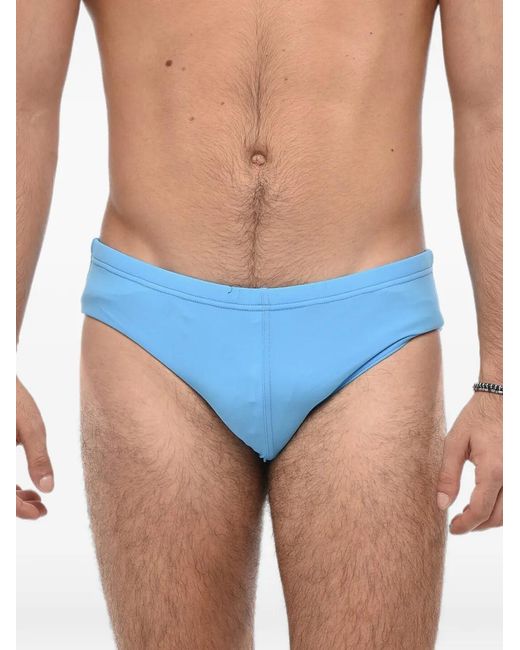 DSquared² Blue Logo-Print Drawstring-Waist Swim Briefs for men