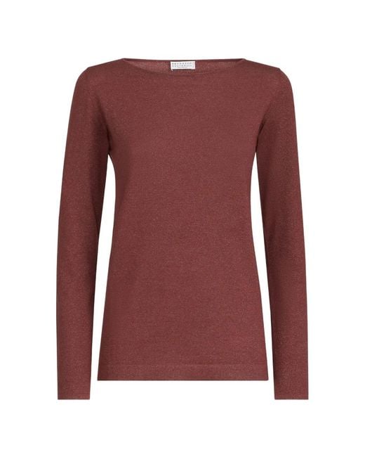 Brunello Cucinelli Purple Cashmere And Silk Lightweight Sweater