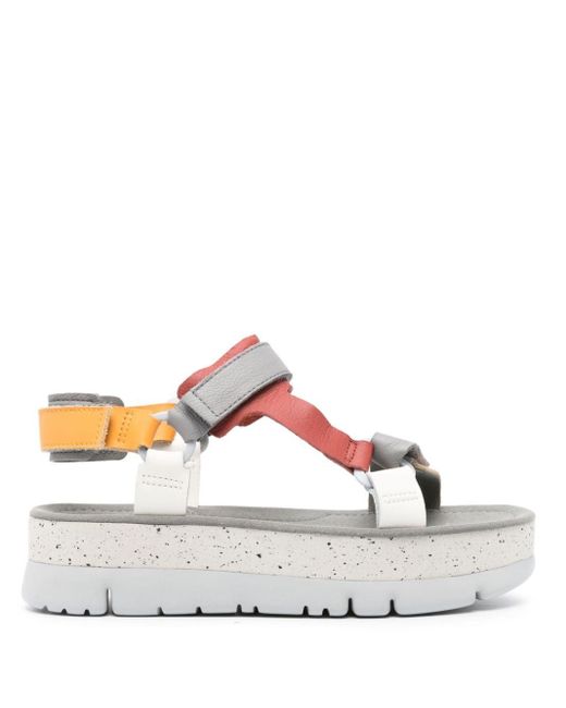 Camper Gray Oruga Up 42mm Touch-strap Flatform Sandals