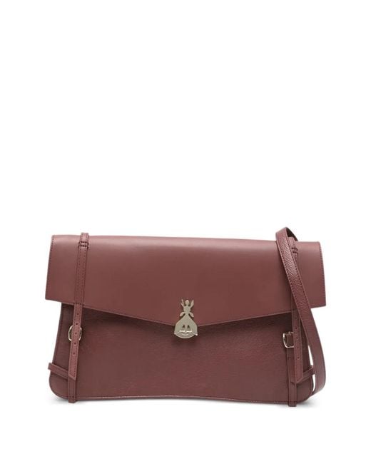 Patrizia Pepe Purple Fly Bamby Jouer Flap Leather Shoulder Bag