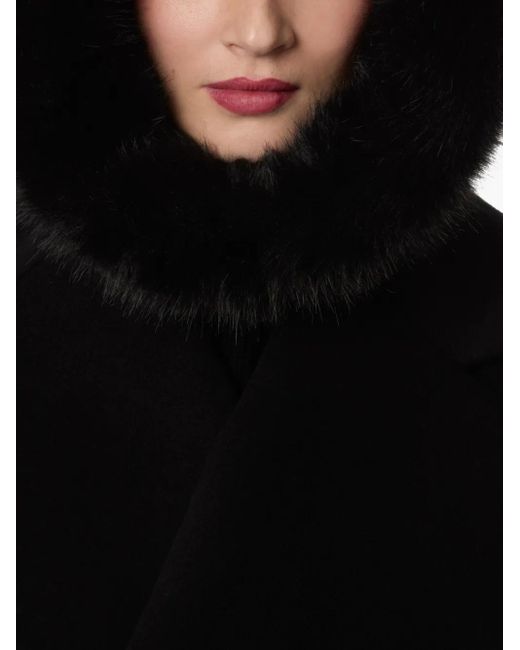 Nina Ricci Black Faux-Fur Wool Balaclava