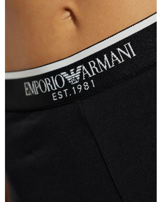 Emporio Armani Black Logo-Waistband Leggings