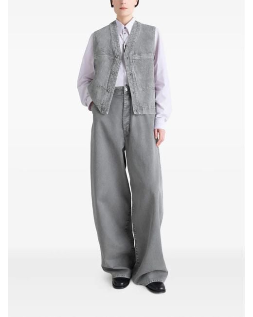 Lemaire Gray Button-Fastening Denim Gilet