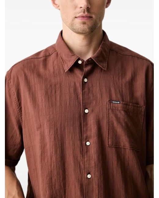 Barbour Brown Kingswood Ripstop Short-Sleeved Shirt for men