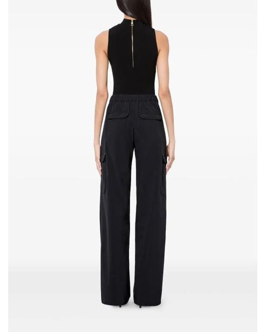 Alice + Olivia Milo Cargo Broek Met Wijde Pijpen in het Black