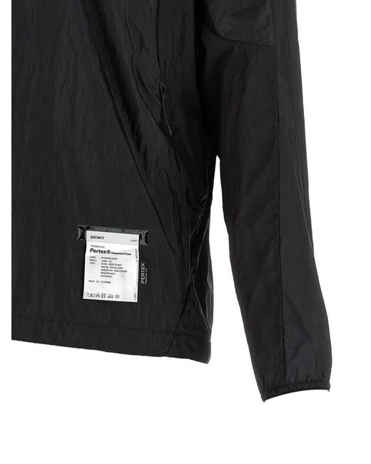 Satisfy Black Pertex Diamond Fuse Windbreaker Jacket for men