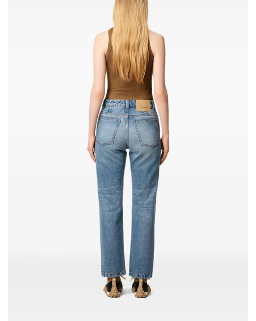 AMI Blue Imperial Cotton Patch Jeans