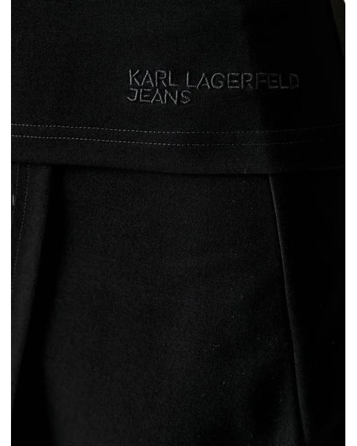 Karl Lagerfeld Black Logo-Waistband Wrap Mini Skirt