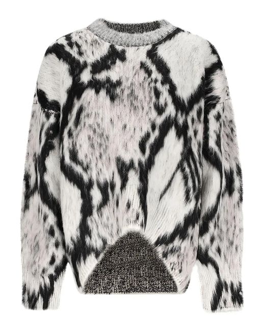 Jersey de mohair con estampado de serpiente The Attico de color Gray