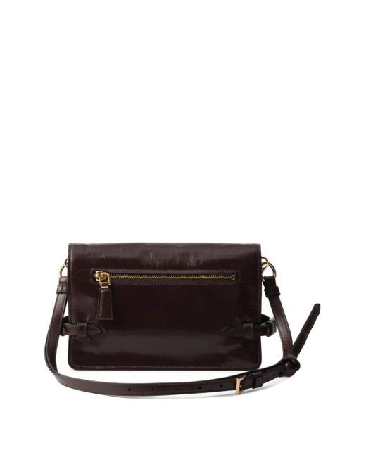 Prada レザーショルダーバッグ Brown