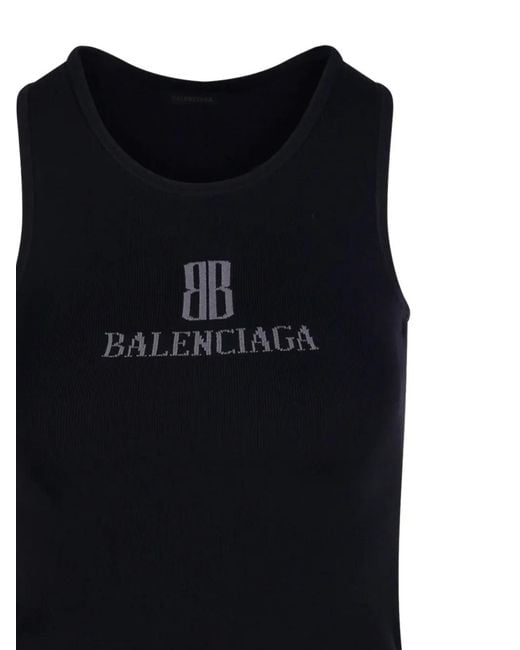 Balenciaga Black Logo-Print Tank Top