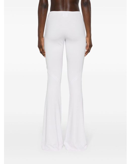 Courreges White Logo-appliqué Bootcut Trousers - Women's - Elastane/viscose