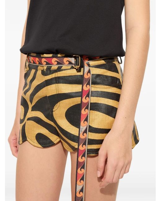 Emilio Pucci Metallic Scallop-Trim Shorts