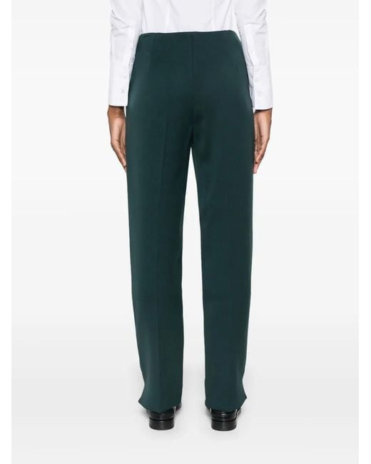 Giorgio Armani Green Straight-Leg Wool Trousers