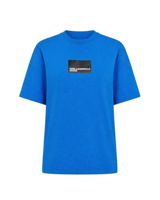 Karl Lagerfeld Blue Square Logo T-Shirt