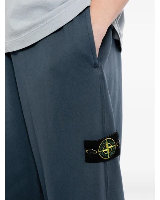 Stone Island Blue Logo-Patch Track Pants for men