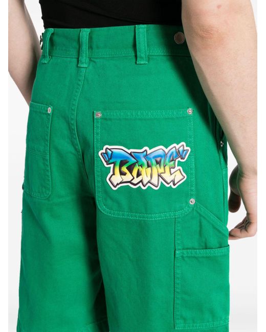 A Bathing Ape Jeans-Shorts mit Logo-Applikation in Green für Herren