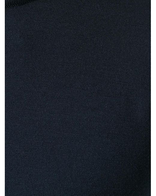 John Smedley Blue Roll Neck Jumper for men