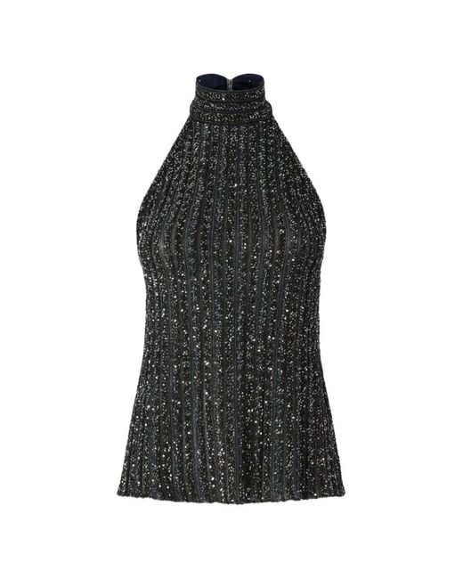 Missoni Black Sequin-Embellished Halterneck Top