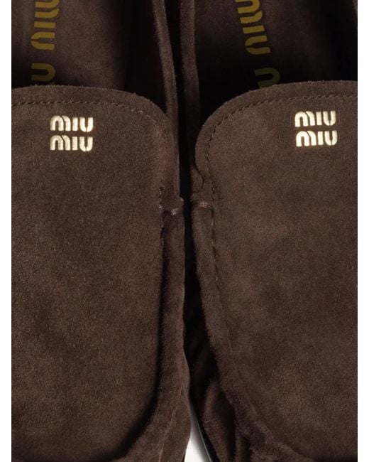 Miu Miu Brown Loafer aus Wildleder