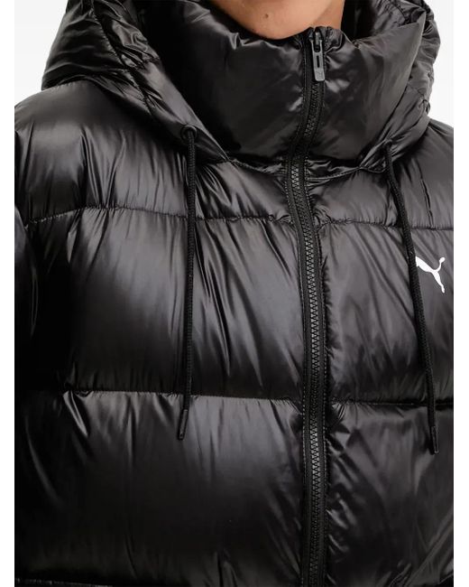 PUMA Black Hooded Quilted Jacket